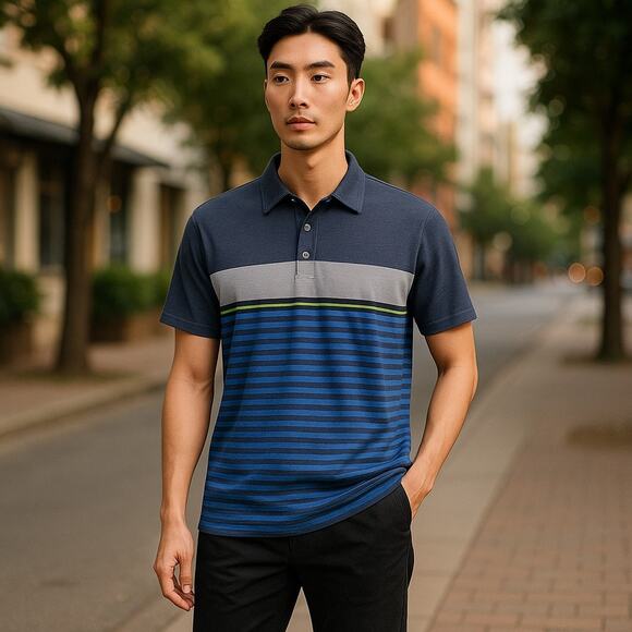 Nike Polo Mens XL Blue Gray Tour Performance Dri-Fit Golf Shirt Short Sleeves - Picture 1 of 10